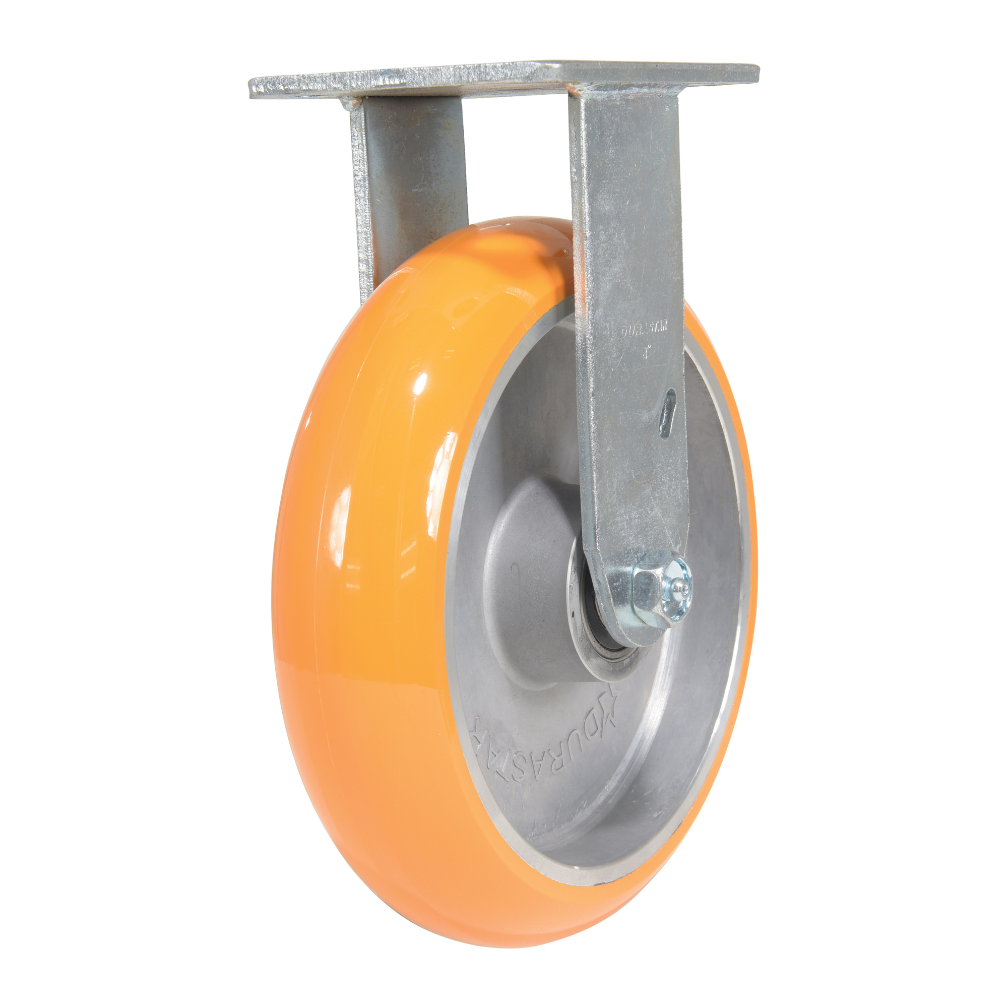 Vestil Polyurethane Rigid Caster 8 In. Diameter x 2 In. Width 1250 Lb. Capacity Butterscotch/Silver